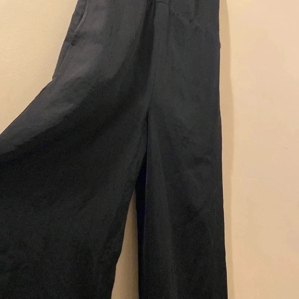 Everlane women’s jumpsuit - size 0 - solid black - wide leg - pockets - Picture 5 of 8